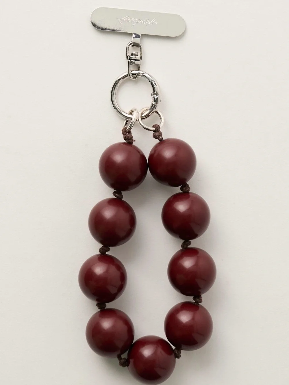 Free People Burgundy Beaded Wristlet Keychain